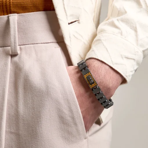 GLADIATOR Yellow Sapphires and Oxidized Slim Bracelet