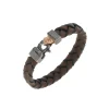Lash Braided Leather Bracelet with Brown Leather