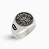 MONETA Oxidized and Polished Silver Sovereign Ring
