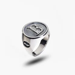 MONETA Silver Initial B Ring